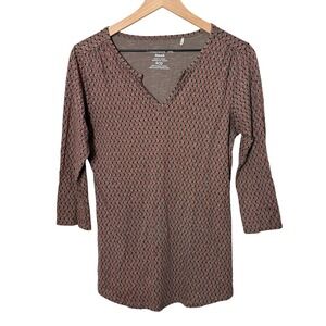 TOAD&CO Tamaya Dos Tunic Small 3/4 Sleeve Geometric‎ Print Organic Cotton Blend